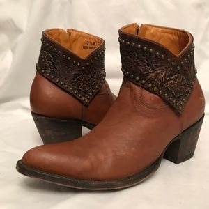 Old Gringo Leather Bootie - saddle brown-size 7.5